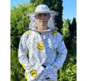 Куртка бджоляра «Бджілки на сотах» з маскою